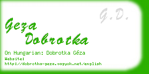 geza dobrotka business card
