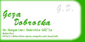 geza dobrotka business card